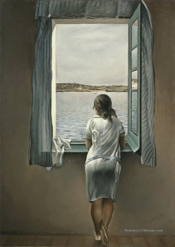 Femme à la fenêtre de Figueres surréalisme Peinture à l'huile